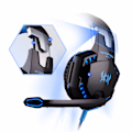 Miniatyrbild 4 av 5: Stereo Gaming Headset Djup Bas Datorspel Hörlurar Hörlurar med LED-ljus Mikrofon för PS4 blå blå blue