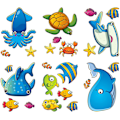 Miniatyrbild 1 av 5: Halkfria badkarsdekaler Dusch Ocean Elements-dekaler Tecknade dekaler för badkar och badkar