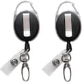 Infällbar märkesrulle med klolås och klämma för ID-korthållare (2-pack)