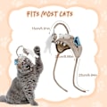 Miniatyrbild 3 av 5: Huvudmonterade kattleksaker Cat Teaser-leksak med fjädrar Interaktiva kattleksaker Katthuvudbonader för inomhus utomhus Grey