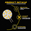 Miniatyrbild 3 av 5: 10x G4 LED-lampa Ej dimbar varmvit 2700K DC 12V utbyte