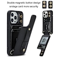 Miniatyrbild 5 av 5: Armbandskal med kortfack för iPhone 13 Pro Max - PU-läder + TPU Black