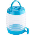 Miniatyrbild 1 av 5: Vattenbehållare: hopfällbar behållare, pip, stativ, 5,5 liter, blå/transparent (vikbar vattenbehållare)