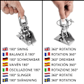 Miniatyrbild 3 av 5: Stark takkrok för upphängning 1 st, 360° roterbar i rostfritt stål