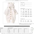 Miniatyrbild 6 av 7: Nyfödd Baby Öronhuva Stickad Romper Jumpsuit Varmare Snödräkt för Pojkar Flickor 66cm Beige