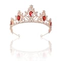 1 bit röd ädelsten krona barock drottning krona strass krona bröllop tiara bröllopsfest tiara