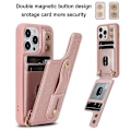 Miniatyrbild 5 av 5: Armbandskal med kortfack för iPhone 13 Pro Max - PU-läder + TPU Rose Gold