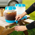 Miniatyrbild 4 av 5: Vattenbehållare: hopfällbar behållare, pip, stativ, 5,5 liter, blå/transparent (vikbar vattenbehållare)