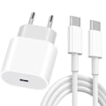 Miniatyrbild 1 av 4: 20W USB-C snabbladdare + 20W 1M USB-C till USB-C-kabel för iPhone 15 Pro Max - 15 Plus - 15 Pro - 15
