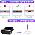 Miniatyrbild 3 av 5: Typ C dammskydd, 6-pack aluminiumlegering USB C dammskydd för