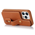Miniatyrbild 2 av 5: Armbandskal med kortfack för iPhone 13 Pro Max - PU-läder + TPU Brown