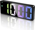 Digital väckarklocka, digital klocka med stor, färgglad LED-display