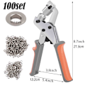 Miniatyrbild 9 av 9: Genomföringssats 100 set Genomföringar Öljetter 6 mm 10 mm 12 mm 14 mm Innerdiameter Silver för Kläder Skor Väska Läder Hantverk DIY 12mm