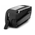 Miniatyrbild 9 av 10: Vevaxlad radio med mobiltelefonladdare, solpaneler, ficklampa, powerbank, SOS-signal 1-P black