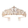 Guld Kristall Tiara Krona Pannband Prinsessa Elegant Krona, 02 Guld