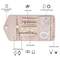 Miniatyrbild 2 av 4: Smyckesväska för resor, hopfällbar smyckesask för resor - ringar, halsband, armband, örhängen, mjuk rosa 22*15,5CM