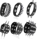 6 st Punk Nitar Armband Läder Nitar Armband Manschett