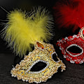 Miniatyrbild 2 av 5: 4 delar damer maskeradmasker, Mardi Gras halvansiktsmasker