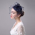 Miniatyrbild 4 av 4: Dam Fascinator Penny Mesh Hatt Fjäder Penny Mesh Hatt för Cocktail Bröllopsfest Navy Blue