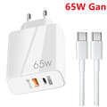 65W GaN Snabbladdare med USB C-kabel, för mobil och MacBook Pro