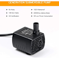 Miniatyrbild 5 av 5: Dränkbar vattenpump, akvariepump Justerbar 200L/H 3W Ultra-tyst Catit USB-pump för damm, fisktank, fontän