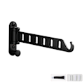 Miniatyrbild 1 av 11: Väggmonterad klädhängare Torktumlare Vikbar Klädhängare Metall Förvaringsställ för Hem Sovsal Balkong Heavy Duty Hängare Black