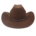 Miniatyrbild 3 av 4: Cowboyhatt kvinnor män westernhatt bred brätte rem brown
