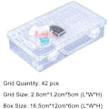 Miniatyrbild 4 av 4: 42 rutnät transparent låda DIY handgjord pärlad diamantmålning glasförvaringslåda rispärllåda nagelkonst tillbehörslåda