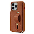 Miniatyrbild 4 av 5: Armbandskal med kortfack för iPhone 13 Pro Max - PU-läder + TPU Brown
