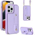 Miniatyrbild 1 av 5: Armbandskal med kortfack för iPhone 13 Pro Max - PU-läder + TPU Purple