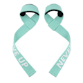 Miniatyrbild 1 av 5: Tyngdlyftningsremmar Dämpade handledsremmar Styrketräningsstöd Marklyftsband för män NEVER GIVE UP 2pcs Cyan