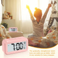 Miniatyrbild 5 av 5: Digital väckarklocka, batteridriven liten bordslampa, med datum, inomhustemperatur - Rosa