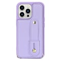 Miniatyrbild 3 av 5: Armbandskal med kortfack för iPhone 13 Pro Max - PU-läder + TPU Purple