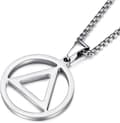 Halsband för män i rostfritt stål AA Recovery Triangle Halsband Nykterhetspresenter för män