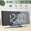 Miniatyrbild 4 av 5: LED Digital Väckarklocka Spegel Skrivbords Klocka med Snooze Väckarklocka Nattlampa Digital Väckarklocka Sovrum Stora Siffror