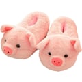 Miniatyrbild 1 av 5: Damtofflor i plysch, bomull, storlek 36-44, puderrosa, nya, höst & vinter Pink pig