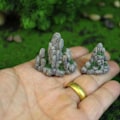 Miniatyrbillede 4 af 8: 30 stk. Simuleret mini stenbed Stort stenbed Landskabsdekoration Miniature falsk træ Legehus Tilbehør akvarel slot ornamenter minihus