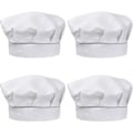 Pikkukuva 1 / 5: 4 kpl lasten kokkihattuja 3-13-vuotiaille, säädettävä ruoanlaittolakki pojille ja tytöille, hengittävä polycotton-kokkihattu, lakki taaperolle kotiruokaan (wh