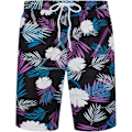 Pikkukuva 3 / 4: Miesten Havaiji-paita ja shortsit setti Regular Fit lyhythihainen rento funky ranta flamingo paita setti S S Black Leaf