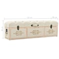 Miniatyrbilde 7 av 8: vidaXL Oppbevaringsbenk 110 cm kremhvit heltre gran og stoff Creme 15000