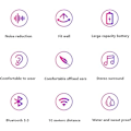 Pikkukuva 5 / 7: Bluetooth 5.0 Langattomat Over Ear -kuulokkeet mikrofonilla – HiFi Stereo kokoontaitettavat, langattomat kuulokkeet