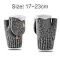 Miniatyrbillede 2 af 4: Varme Vinter Vanter Strikket Flip Konvertible Fingerløse Polar Fleece Vanter