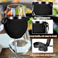 Miniatyrbilde 5 av 5: 4 stk Bærbare Vinglassholdere Stropper Vinglass Sling Ok Vinglassholder Støtte Halsrem for Bursdag