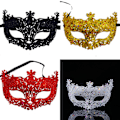 Miniatyrbillede 2 af 8: Luksuriøs venetiansk maskerade maske til kvinder og piger - Sexet rævemaske i sort, ONESIZE Black Black ONESIZE