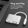 Miniatyrbillede 4 af 5: USB C til HDMI VGA adapter, 2 i 1 type C til HDMI 4K, VGA 1080P kompatibel med MacBook Pro/Air 2020 2019, iPad Pro, Surface, grå