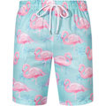 Pikkukuva 3 / 5: Miesten Havaiji-paita ja shortsit, normaali istuvuus, lyhythihainen, rento, funky ranta flamingo-paitasetti M M Light Blue Flamingo