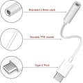 Miniatyrbild 2 av 4: 2x Adapter USB-C till 3.5mm Vit White one size