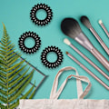 Miniatyrbild 6 av 8: Hårband, 12 st svarta plastkrullar, spiralformade hästsvanshållare, telefonkabel Bobbles Bands Set för kvinnor flickor håraccessoarer black