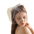Bröllopsnät med hårnålar, vit bröllopsslöja, bandeau-slöja för brud (D)
