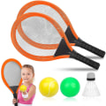 Miniatyrbilde 1 av 5: 1 par barnetennisracketsett inkludert gratis badminton Ocean Ball myk tennisracket Tennis&badminton racketsett